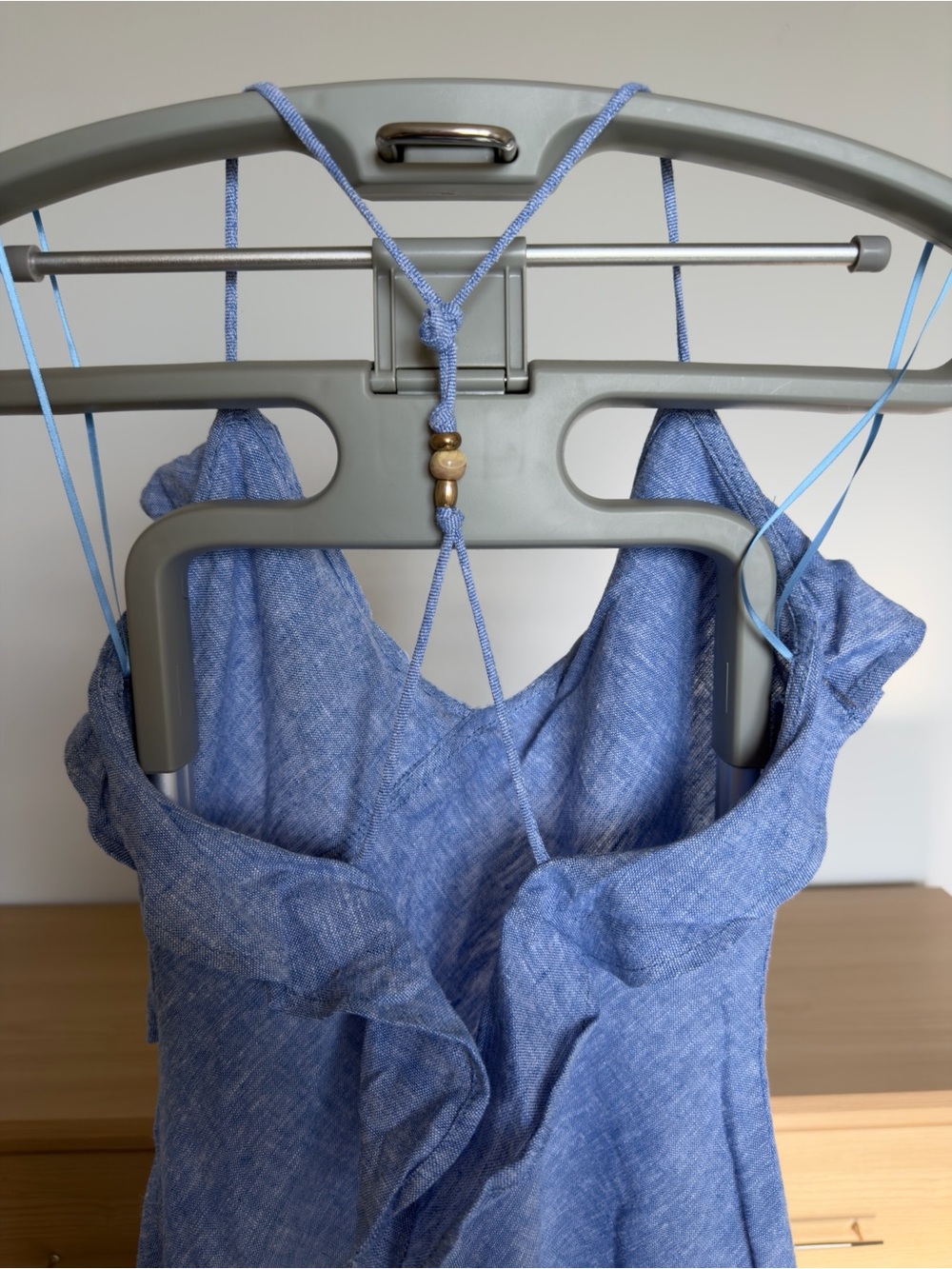 Blue Ruffle Strap Maxi Dress - Picture 3 of 3